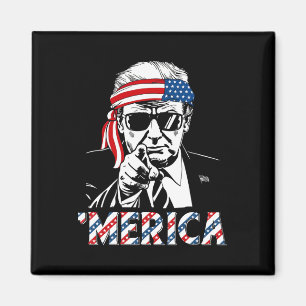 Glad Vintage Trump 4:e Juli Patriotisk Amerika A Magnet