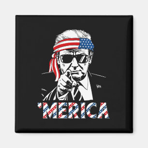 Glad Vintage Trump 4:e Juli Patriotisk Amerika A Magnet