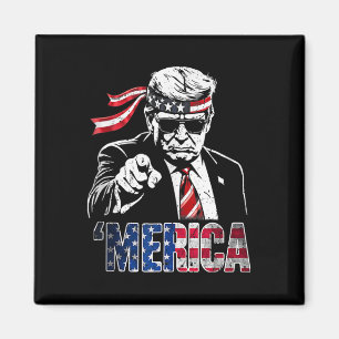 Glad Vintage Trump 4:e Juli Patriotisk Merica A Magnet