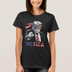 Glad Vintage Trump 4 juli Patriotisk Amerika A T Shirt