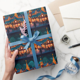 Glad vinter jul firande scen presentpapper