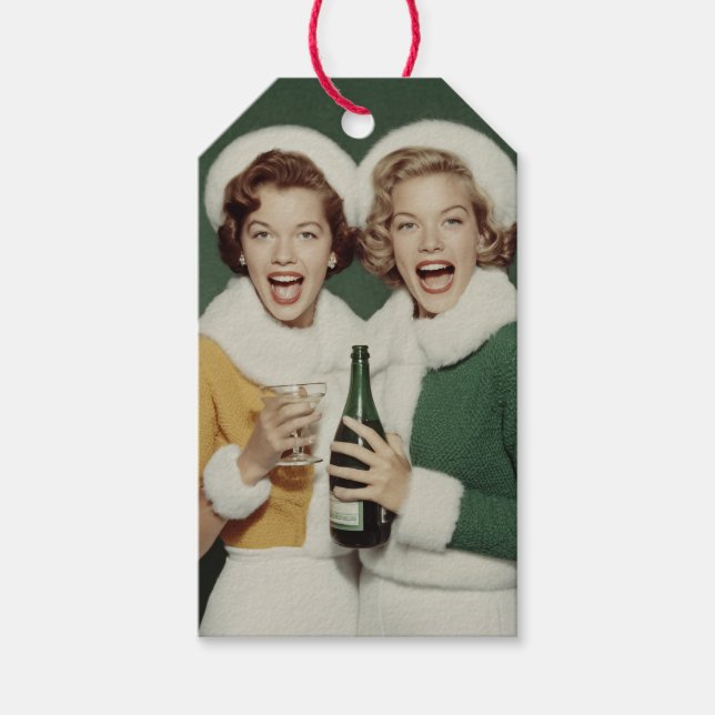 Glad vinterchampagnefirande presentetikett (Framsidan)