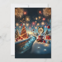 Glad vintervårld med varm choklad