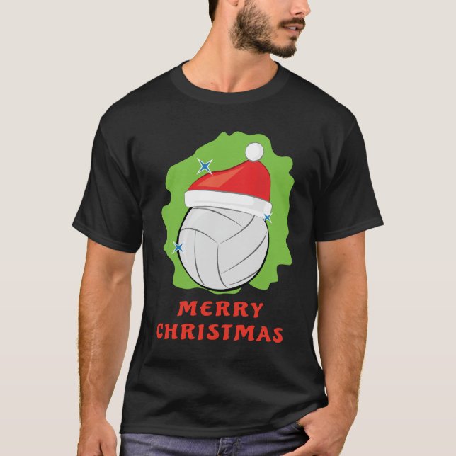 Glad Volleyboll Jul - Rolig T Shirt (Framsida)