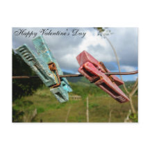 Glad vykort på Alla hjärtans dag