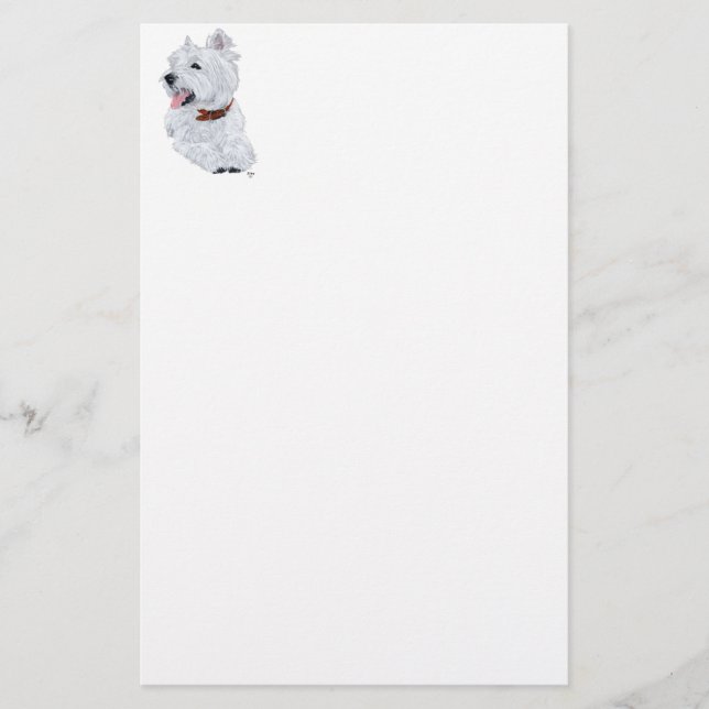 Glad West Highland White Terrier Brevpapper (Framsida)