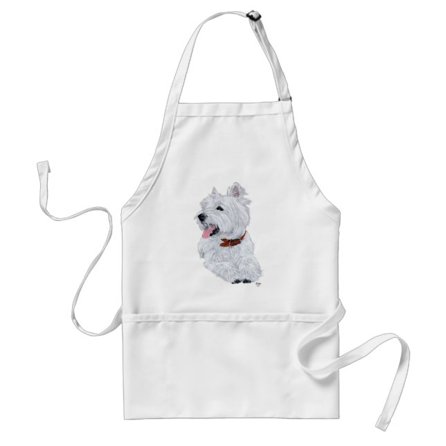 Glad West Highland White Terrier Förkläde (Framsidan)