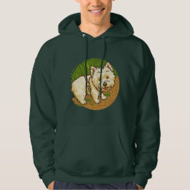 Glad Westie på naturstig Hoodie