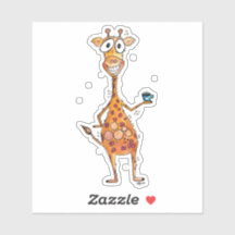 Glad Whimsisk Giraff Dricker Kaffe