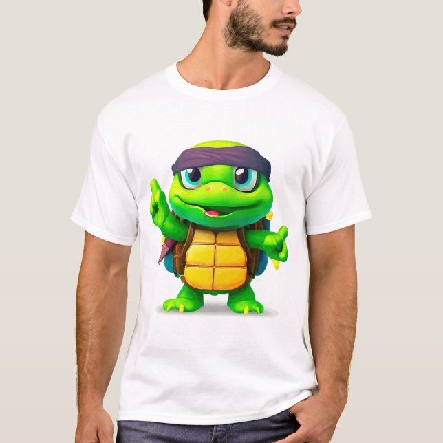 Glad Whimsisk Sköldpadda Börjar I Skolan T Shirt (Framsida)