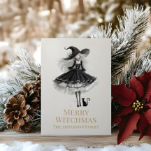Glad Witchmas Mörk Gothic Häx Julkort