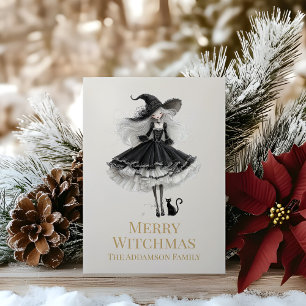 Glad Witchmas Mörk Gothic Häx Julkort