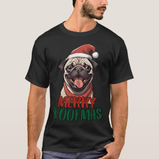 Glad Woofmas Pys Pug Hund T Shirt