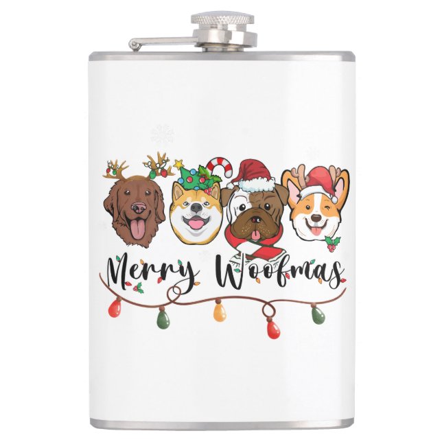 Glad Woofmas Typografi Flask Fickplunta (Framsidan)