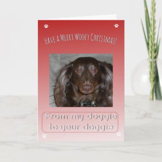 Glad Woofy jul från en hund till en annan Helgkort