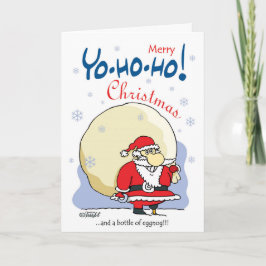 Glad Yo-ho-ho jul… och en flaska av eggnog! Helgkort