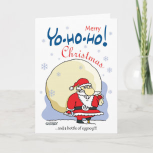 Glad Yo-ho-ho jul… och en flaska av eggnog! Helgkort