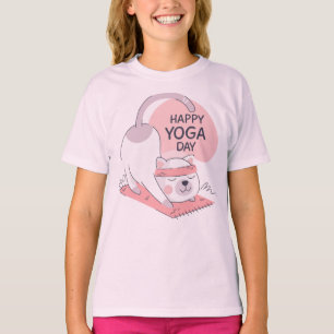 Glad Yoga-dag Lövkofta, Söt Löv Yoga-tröja T Shirt
