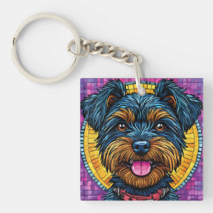 Glad Yorkshire Terrier Hund i Mosaikstil