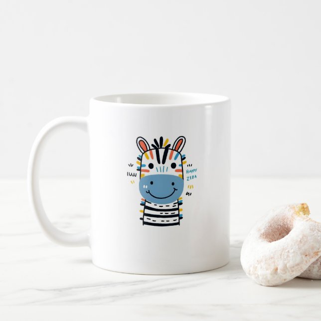 Glad zebra kaffemugg (Med munk)