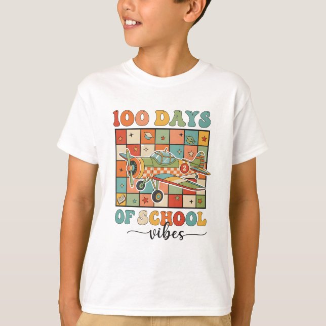 Glada 100 dagars skolvibbar t shirt (Framsida)