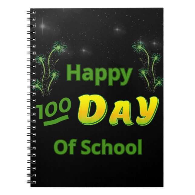 Glada 100:e skoldagen Glow Notebook Anteckningsbok (Framsidan)