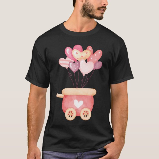 Glada Alla Hjärtansdags ballonger T Shirt (Framsida)