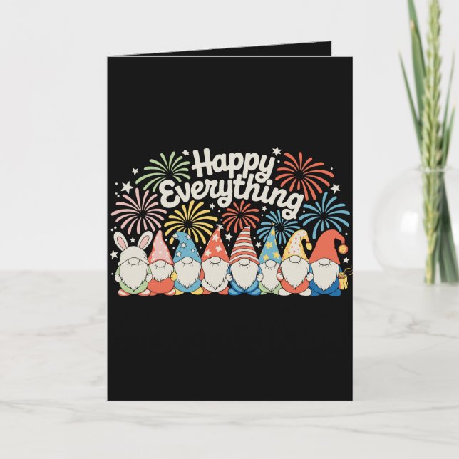 Glada Allt Tomtar Hela Året Varje Högtid Helgkort (Framsida)