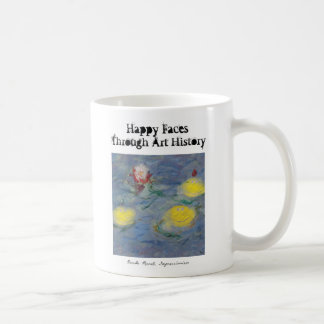 glada ansikten genom konsthistoria - monet kaffemugg