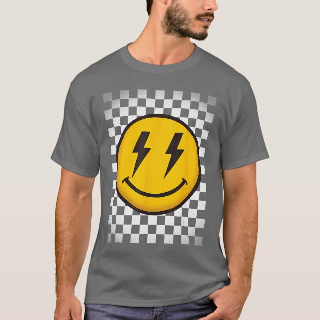 Glada ansiktet med blixtar vänner t shirt (Framsida)