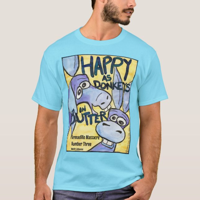 Glada åsnor t-shirt, herr M T Shirt (Framsida)