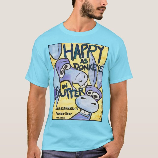 Glada åsnor t-shirt, herr S T Shirt (Framsida)