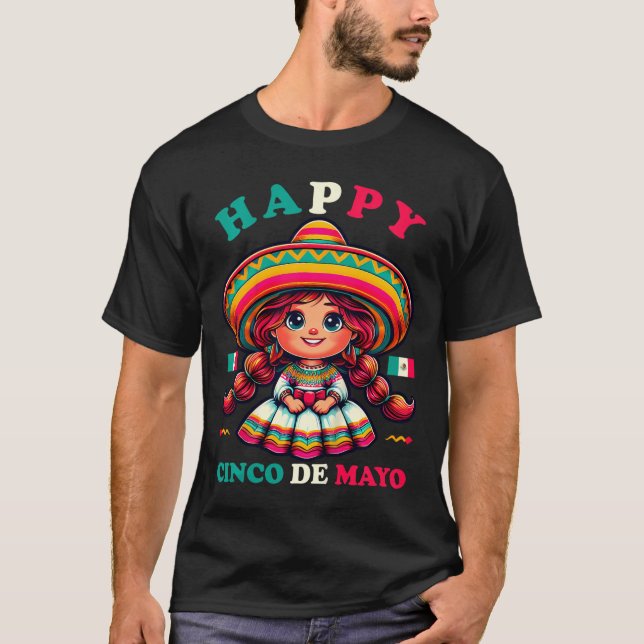 Glada barn Cincomaj T-shirt flickor Mexikansk F (Framsida)