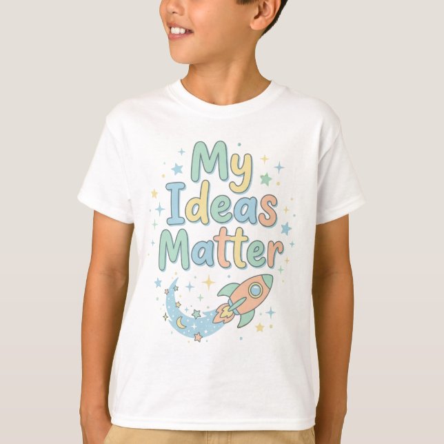 Glada Barn Självförtroende Citat Mina idéer är vik T Shirt (Framsida)