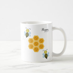 Glada bin och bikupa kaffemugg