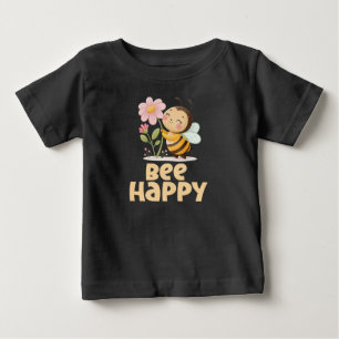 Glada binbarn, söt bin och blomma t shirt