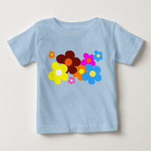 Glada blommor blekblå t shirt