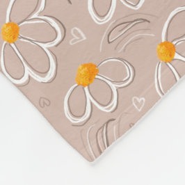 Glada blommor klotter fleecefilt