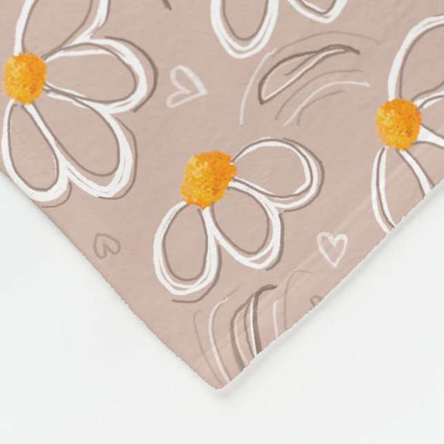 Glada blommor klotter fleecefilt (Hörn)