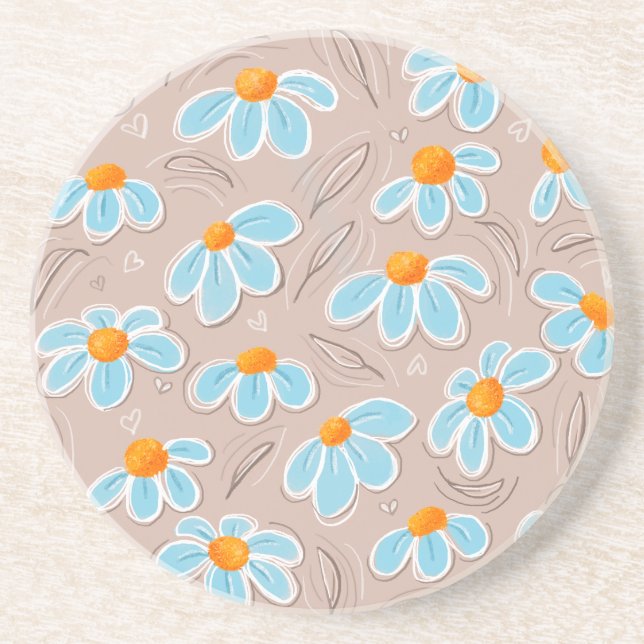 Glada blommor sandsten underlägg (Framsidan)