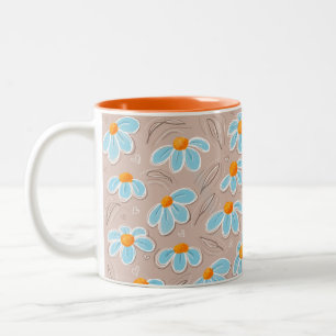 Glada blommor Två-Tonad mugg