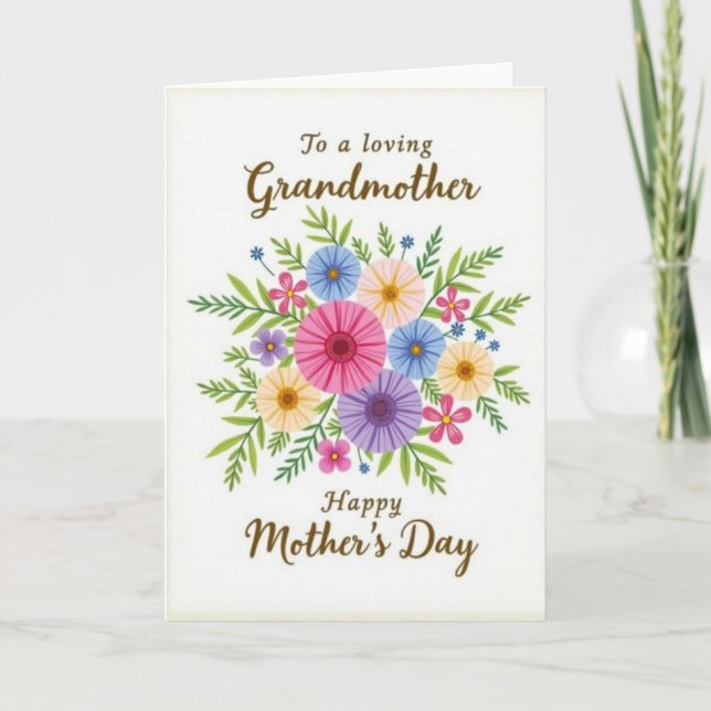 Glada blomstermammor kort (Framsida)