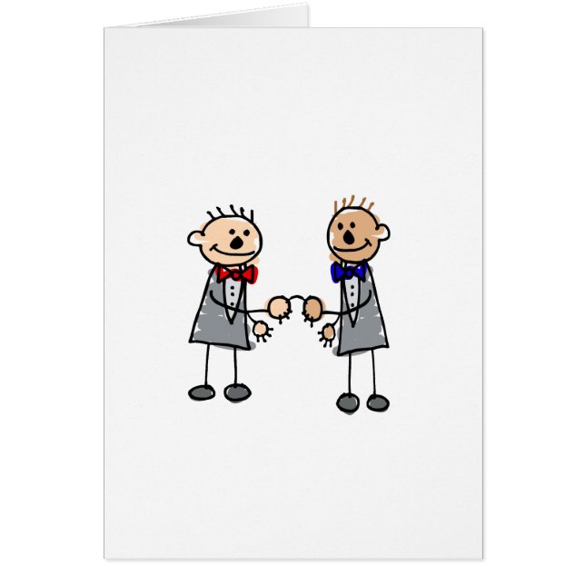 Glada brudgummar hälsningskort (Framsidan)