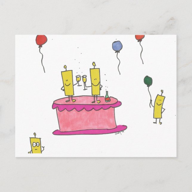 Glada Bubblor till Dig på Födelsedagen Vykort (Framsida)