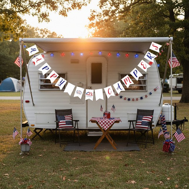 Glada Campers Amerika personlig Vimplar (Skapare uppladdad)