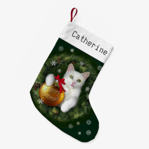 Glada Catmas med (eller without) ditt namn Liten Julstrumpa
