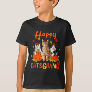 Glada Catsgiving tackgivningsunge katt bär Pil T Shirt