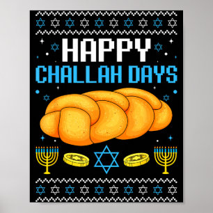 Glada Challah-dagar Fula julen Hanukkah Poster