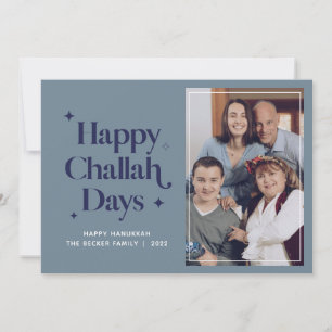 Glada Challah-dagar Hanukkah Familjefoto  Högtid  Julkort