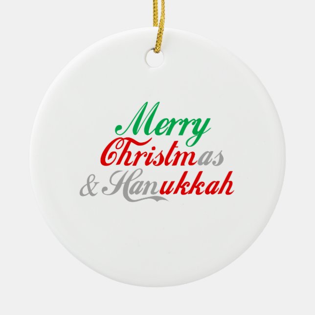 Glada Chrismukkah Julgransprydnad Keramik (Framsidan)